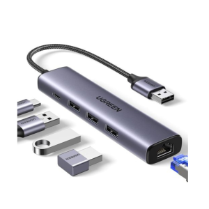 UGREEN USB-A 3.0 to RJ45 Gigabit Ethernet + USB-A 3.0 Adapter with USB-C PD-UG-60554