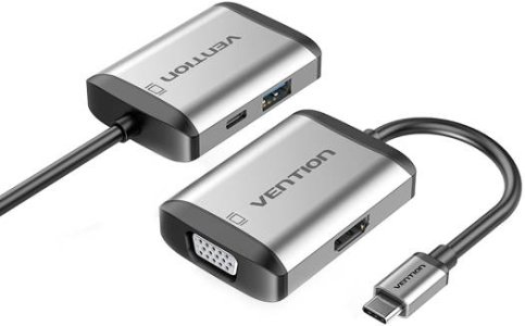 Vention Type-C to HDMI/VGA/USB3.0/PD Converter - TFAHB