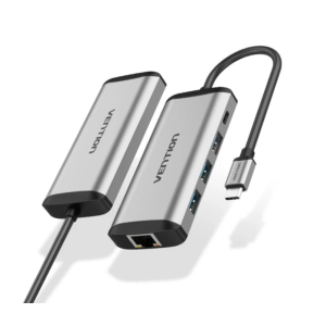 Vention USB-C Dock: 3×USB 3.0 + LAN + PD | TGDHB