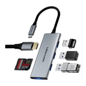 Vention USB-C 6-in-1 Dock HDMI/USB 3.0×3/RJ45/PD | CNCHB