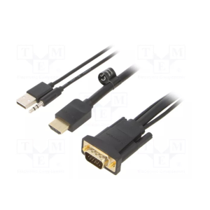 Vention Hdmi To Vga Cable With Audio Output And Usb Power Supply 1.5m-ABIBG