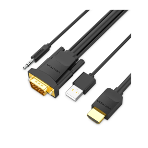 Vention Hdmi To Vga Cable With Audio Output And Usb Power Supply 1.5m-ABIBG