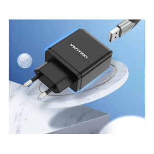 Vention Two-port USB A+C(18W/20W) Wall Charger UK-Plug-QC67-UK-B