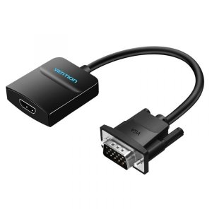 Vention VGA to HDMI Converter with Female Micro USB and Audio Port 0.15M Black - ACNBB