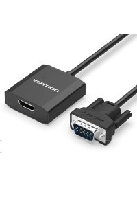 Vention VGA to HDMI Converter with Female Micro USB and Audio Port 0.15M Black Metal Type - ACEBO