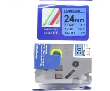 Brother TZ2-551 Label Tape 24mm x 8m Black on Blue