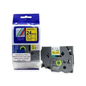 Brother TZ2-651 Label Tape 24m x 8m Black on Yellow