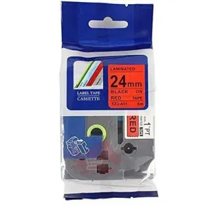 Brother TZ2-451 Label Tape 24mm x 8m Black and Red