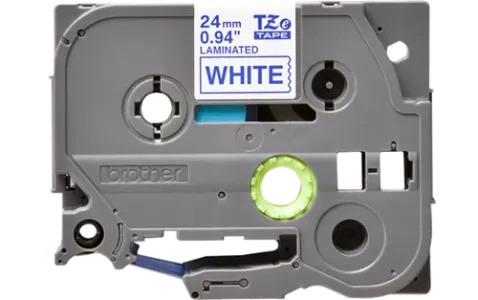 Brother TZE-253 Blue in white tape