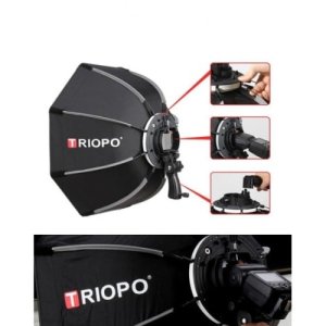 Triopo 120cm 47 Deep Octagon Umbrella Speedlite Softbox with Flash Bracket