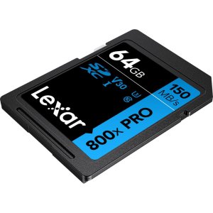 Lexar 64GB 120Mbps High-Performance 800x UHS-I SDXC Memory Card (BLUE Series)