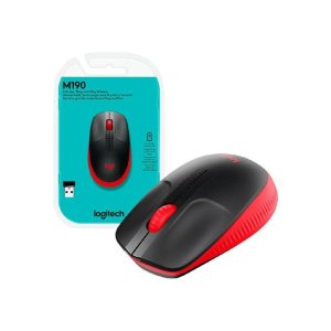 Logitech M190 Full Size Wireless Mouse - Red (910-005908)